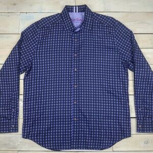 ROBERT GRAHAM Modern Americana Check Long Sleeve Shirt Size XL Tailored Fit